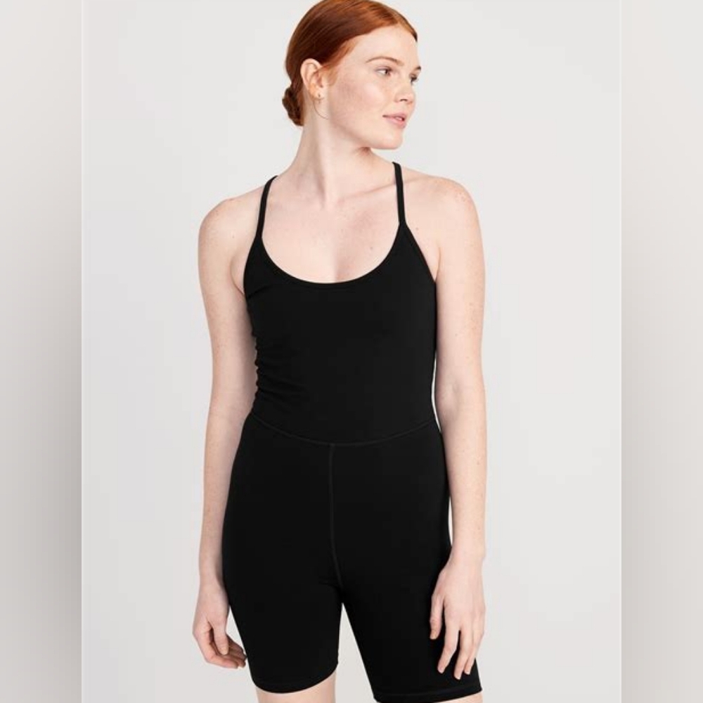 Old Navy Powerchill Cami Bodysuit Size M Black Jack
